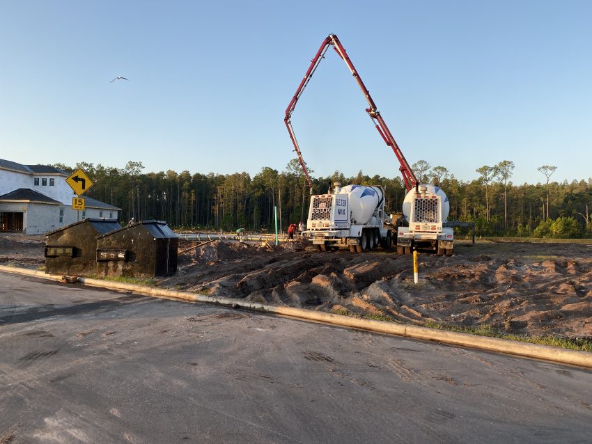Concrete Trucks Working at Anclote Reserve in Starkey Ranch